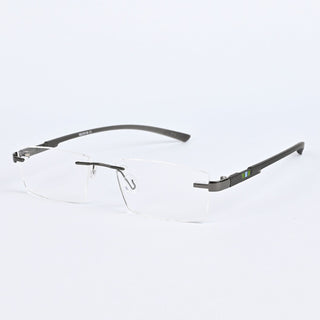 Goeye Grey Rimless Rectangle Eyeglasses for Men & Women (BG98107GE1156)