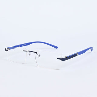 Goeye Blue Rimless Rectangle Eyeglasses for Men & Women (BG98108GE1169)