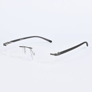 EyeJack Infinite Grey Rimless Eyeglasses for Men & Women (BG98109GE1176-C2)