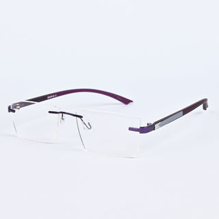 EyeJack Infinite Purple Rimless Eyeglasses for Men & Women (BG98104GE1135-C10)