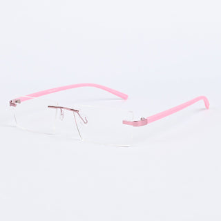 Goeye Pink Rimless Rectangle Eyeglasses for Men & Women (BG98109GE1182)