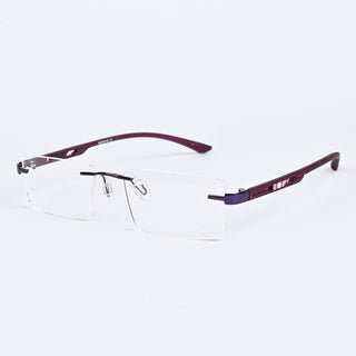 Goeye Purple Rimless Rectangle Eyeglasses for Men & Women (BG98106GE1155)