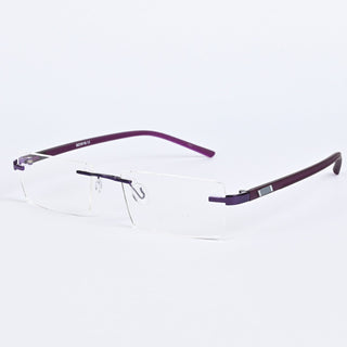 Goeye Purple Rimless Rectangle Eyeglasses for Men & Women (BG98105GE1145)