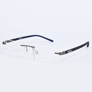 Goeye Grey Rimless Rectangle Eyeglasses for Men & Women (BG98105GE1138)