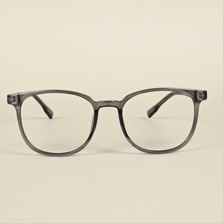 EyeJack Quantum Grey Full Rim Round Eyeglasses for Men & Women (SE99608GE573-C5)