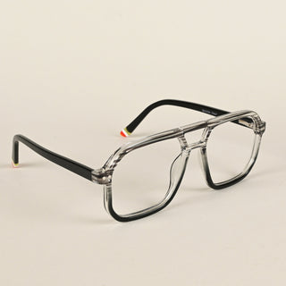 EyeJack Flare Black & Grey Square Eyeglasses for Men & Women (XY31017GE1589-C5)