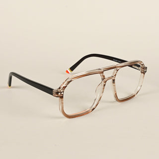 EyeJack Flare Brown & Clear Square Eyeglasses for Men & Women (XY31017GE1592-C8)