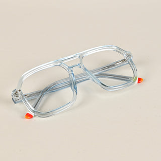 EyeJack Flare Sky Blue Square Eyeglasses for Men & Women (XY31017GE1595-C11)