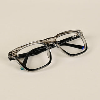 EyeJack Flare Black & Grey Square Eyeglasses for Men & Women (XY31016GE1576-C5)