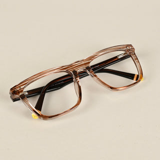 EyeJack Flare Brown & Clear Square Eyeglasses for Men & Women (XY31016GE1579-C8)