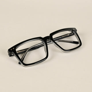 EyeJack Flare Black & Transparent Square Eyeglasses for Men & Women (XY31018GE1598-C2)