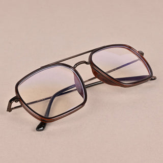 EyeJack Nebula Shine Brown Full Rim Wayfarer Eyeglasses for Men & Women (TG8002GE611-C6)