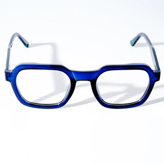 EyeJack Astra Blue Square Eyeglasses for Men & Women (TR6603CL95-C11)