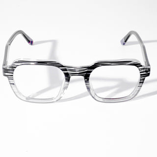 EyeJack Astra Black & Grey Square Eyeglasses for Men & Women (TR6603CL89-C5)