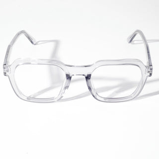 EyeJack Astra Transparent Grey Square Eyeglasses for Men & Women (TR6603CL87-C3)