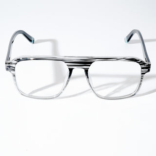 EyeJack Astra Black & Grey Square Eyeglasses for Men & Women (TR6602CL78-C5)