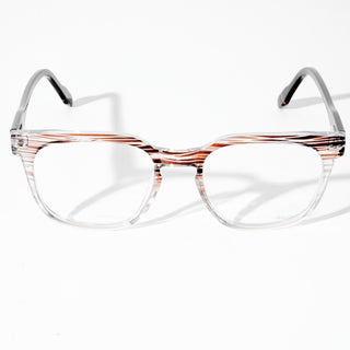 EyeJack Astra Brown & Transparent Square Eyeglasses for Men & Women (TR6605CL111-C6)