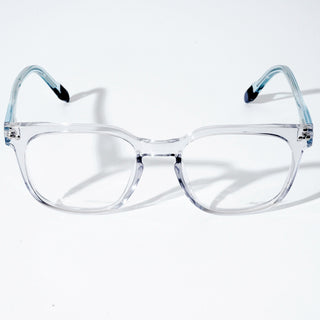 EyeJack Astra Transparent Blue Square Eyeglasses for Men & Women (TR6605CL113-C8)