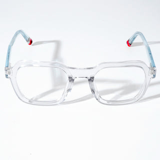 EyeJack Astra Transparent Blue Square Eyeglasses for Men & Women (TR6603CL92-C8)