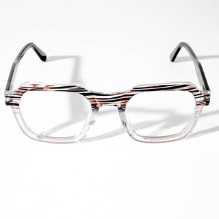 EyeJack Astra Brown & Transparent Square Eyeglasses for Men & Women (TR6603CL90-C6)