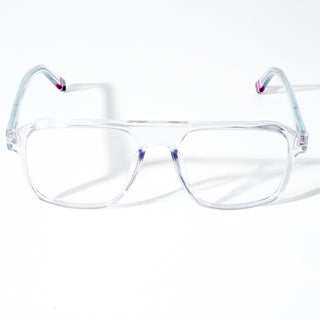 EyeJack Astra Transparent Blue Square Eyeglasses for Men & Women (TR6602CL81-C8)