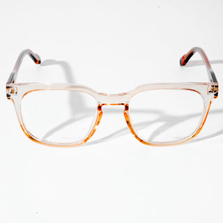 EyeJack Astra Transparent Brown Square Eyeglasses for Men & Women (TR6605CL112-C7)