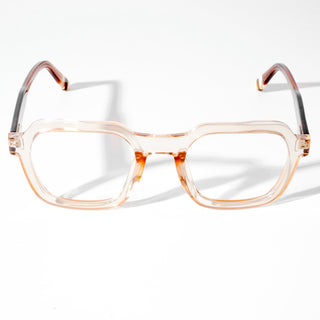 EyeJack Astra Transparent Brown Square Eyeglasses for Men & Women (TR6603CL91-C7)