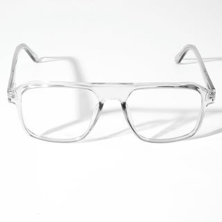 EyeJack Astra Transparent Grey Square Eyeglasses for Men & Women (TR6602CL76-C3)