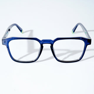 EyeJack Astra Blue Square Eyeglasses for Men & Women (TR6601CL73-C11)