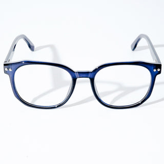 EyeJack Astra Blue Square Eyeglasses for Men & Women (TR6604CL105-C10)