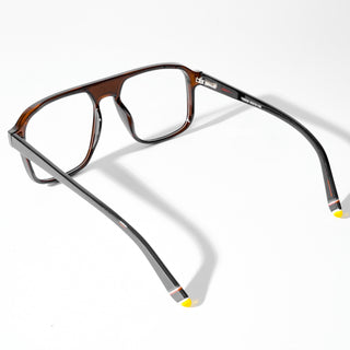 EyeJack Astra Brown Square Eyeglasses for Men & Women (TR6602CL82-C9)