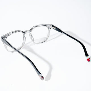 EyeJack Astra Black & Grey Square Eyeglasses for Men & Women (TR6605CL110-C5)