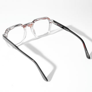 EyeJack Astra Brown & Transparent Square Eyeglasses for Men & Women (TR6603CL90-C6)