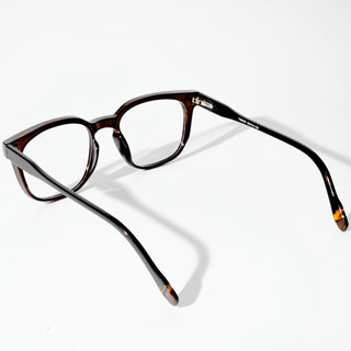 EyeJack Astra Brown Square Eyeglasses for Men & Women (TR6605CL114-C9)