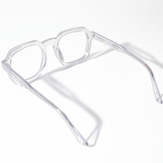 EyeJack Astra Transparent Grey Square Eyeglasses for Men & Women (TR6603CL87-C3)