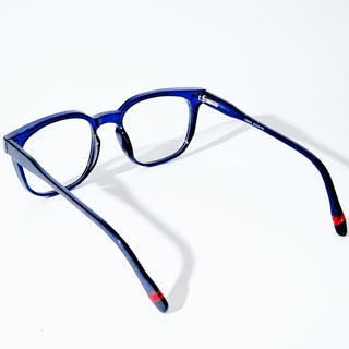 EyeJack Astra Blue Square Eyeglasses for Men & Women (TR6605CL116-C11)