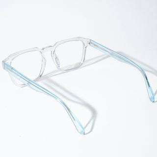 EyeJack Astra Transparent Blue Square Eyeglasses for Men & Women (TR6601CL70-C8)