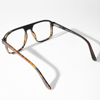 EyeJack Astra Black & Demi Brown Square Eyeglasses for Men & Women (TR6602CL83-C10)