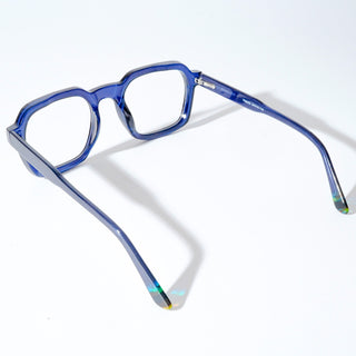 EyeJack Astra Blue Square Eyeglasses for Men & Women (TR6603CL95-C11)