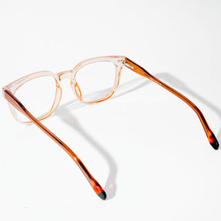 EyeJack Astra Transparent Brown Square Eyeglasses for Men & Women (TR6605CL112-C7)