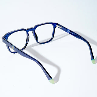 EyeJack Astra Blue Square Eyeglasses for Men & Women (TR6601CL73-C11)