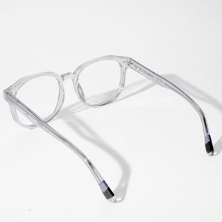 EyeJack Astra Transparent Grey Square Eyeglasses for Men & Women (TR6604CL98-C3)