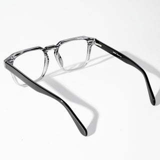 EyeJack Astra Black & Grey Square Eyeglasses for Men & Women (TR6601CL67-C5)