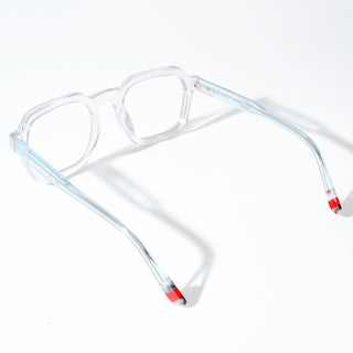 EyeJack Astra Transparent Blue Square Eyeglasses for Men & Women (TR6603CL92-C8)