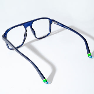 EyeJack Astra Blue Square Eyeglasses for Men & Women (TR6602CL84-C11)