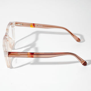 EyeJack Astra Transparent Brown Square Eyeglasses for Men & Women (TR6601CL69-C7)