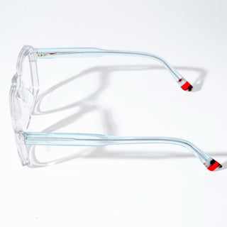 EyeJack Astra Transparent Blue Square Eyeglasses for Men & Women (TR6603CL92-C8)