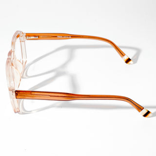 EyeJack Astra Transparent Brown Square Eyeglasses for Men & Women (TR6603CL91-C7)