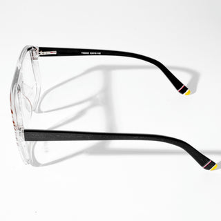 EyeJack Astra Brown & Transparent Square Eyeglasses for Men & Women (TR6602CL79-C6)