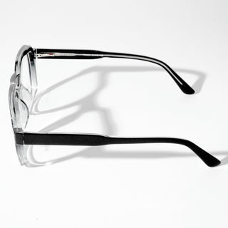 EyeJack Astra Black & Transparent Square Eyeglasses for Men & Women (TR6603CL86-C2)